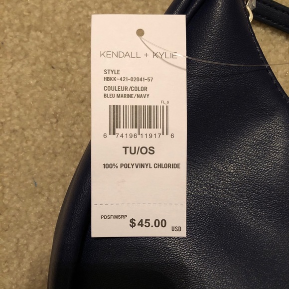 Kendall and Kylie Blue Marine / Navy Purse Small with Zipper & Inside Pocket NWT - Picture 3 of 14